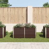 Raised Garden Bed Brown 160x80x77 cm Galvanised Steel - Side View