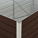 Raised Garden Bed Brown 160x80x77 cm Galvanised Steel - Rear View