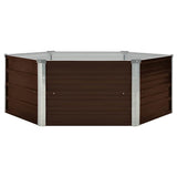 Raised Garden Bed Brown 129x129x45 cm Galvanised Steel