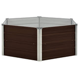 Raised Garden Bed Brown 129x129x45 cm Galvanised Steel