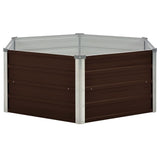 Raised Garden Bed Brown 129x129x46 cm Galvanised Steel - Side View