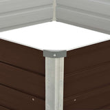 Raised Garden Bed Brown 129x129x45 cm Galvanised Steel