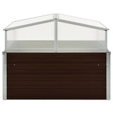 Greenhouse Brown 100x100x85 cm Galvanised Steel - Front View