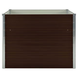 Raised Garden Bed Brown 100x100x77 cm Galvanised Steel - Top-Down View