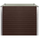 Raised Garden Bed Brown 100x100x77 cm Galvanised Steel