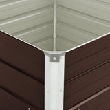 Raised Garden Bed Brown 100x100x77 cm Galvanised Steel