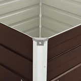 Raised Garden Bed Brown 100x100x77 cm Galvanised Steel - Extra Image
