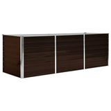 Garden Raised Bed Brown 240x80x77 cm Galvanised Steel - Front View