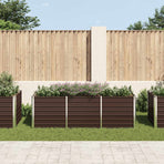 Garden Raised Bed Brown 240x80x77 cm Galvanised Steel