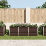 Garden Raised Bed Brown 240x80x77 cm Galvanised Steel - Side View
