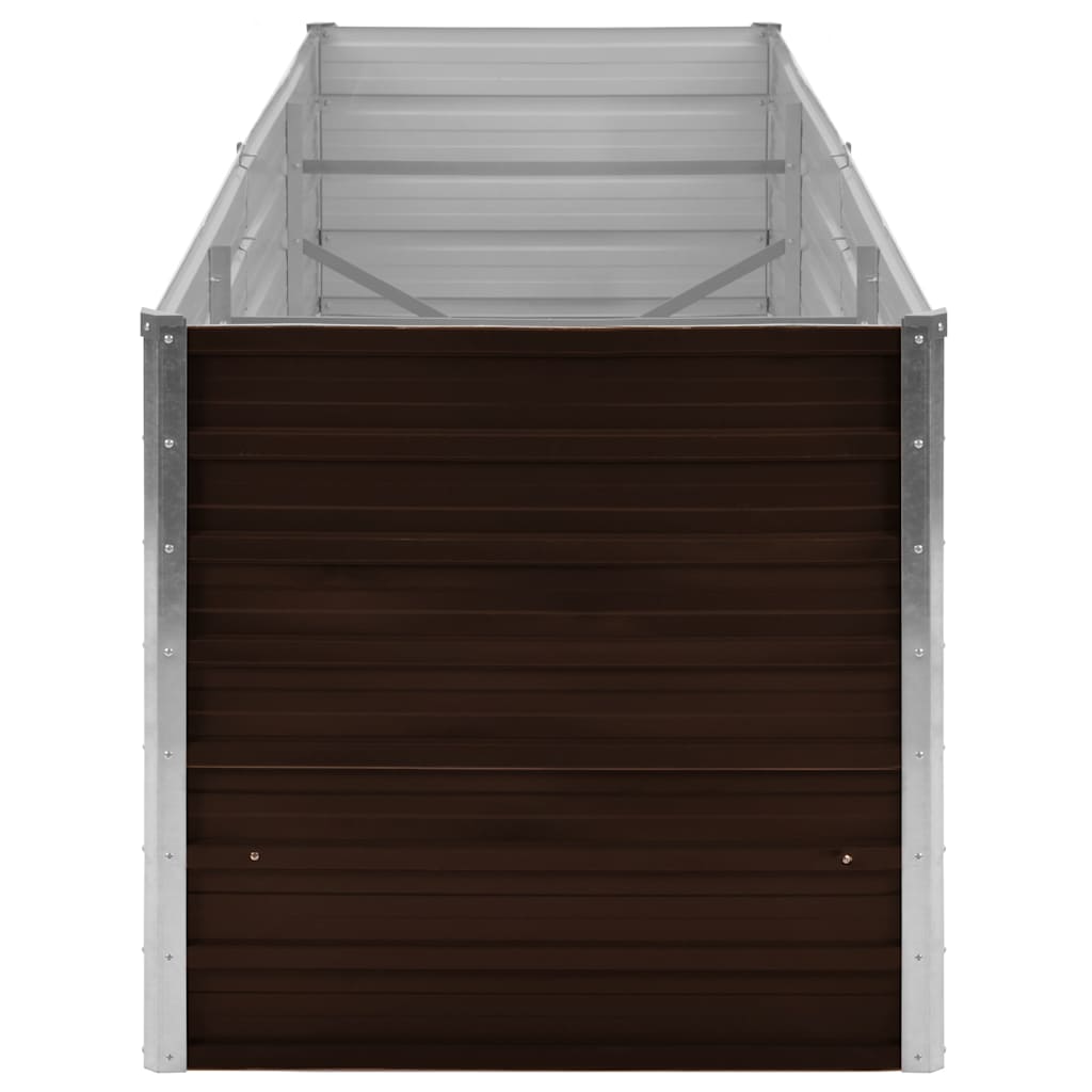 Garden Raised Bed Brown 240x80x77 cm Galvanised Steel