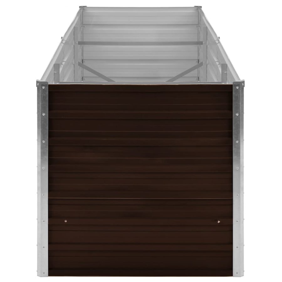 Garden Raised Bed Brown 240x80x77 cm Galvanised Steel
