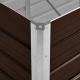 Garden Raised Bed Brown 240x80x77 cm Galvanised Steel - Rear View