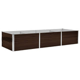 Garden Raised Bed Brown 240x80x45 cm Galvanised Steel - Front View