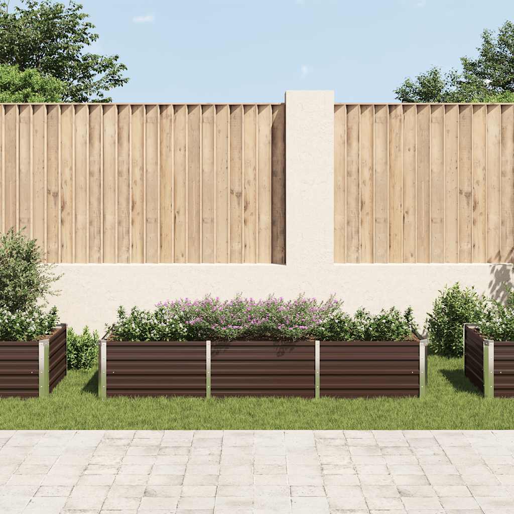 Garden Raised Bed Brown 240x80x45 cm Galvanised Steel