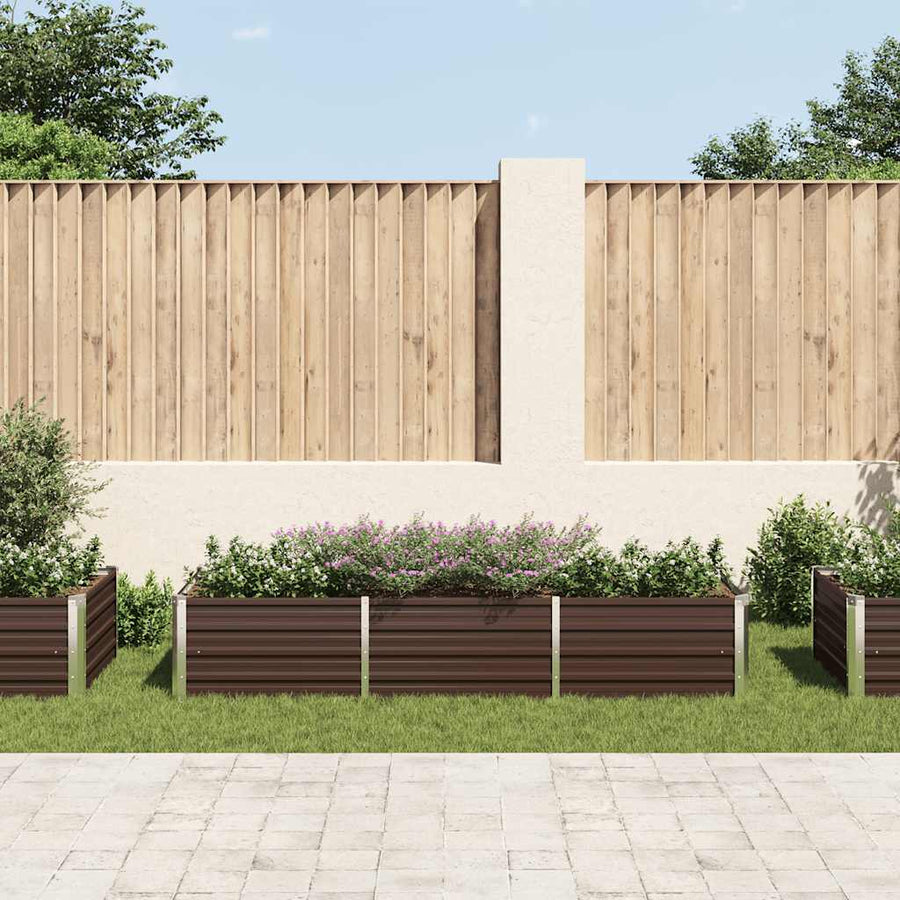 Garden Raised Bed Brown 240x80x45 cm Galvanised Steel