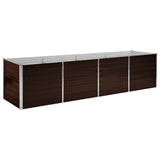 Garden Raised Bed Brown 320x80x77 cm Galvanised Steel