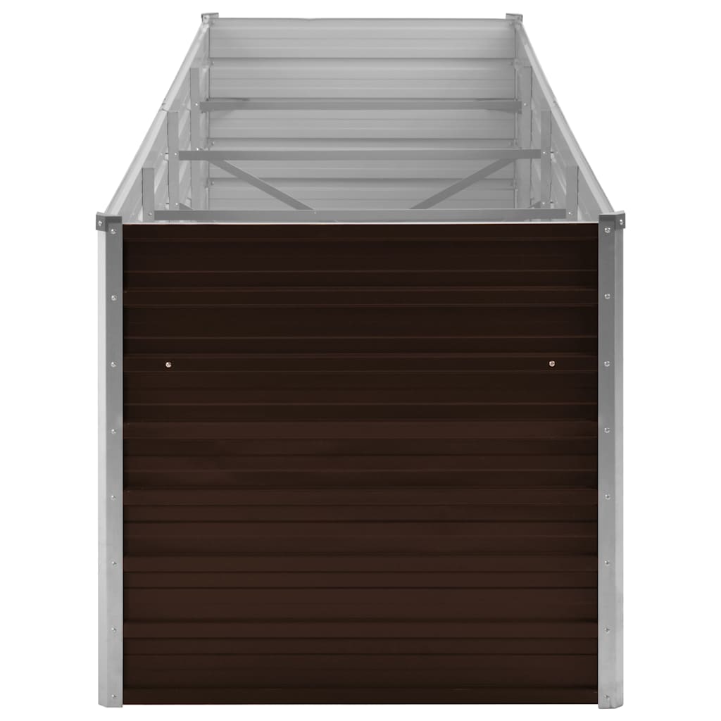 Garden Raised Bed Brown 320x80x77 cm Galvanised Steel