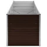 Garden Raised Bed Brown 320x80x77 cm Galvanised Steel
