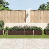 Garden Raised Bed Brown 320x80x45 cm Galvanised Steel - Side View