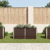 Garden Raised Bed Brown 160x40x77 cm Galvanised Steel