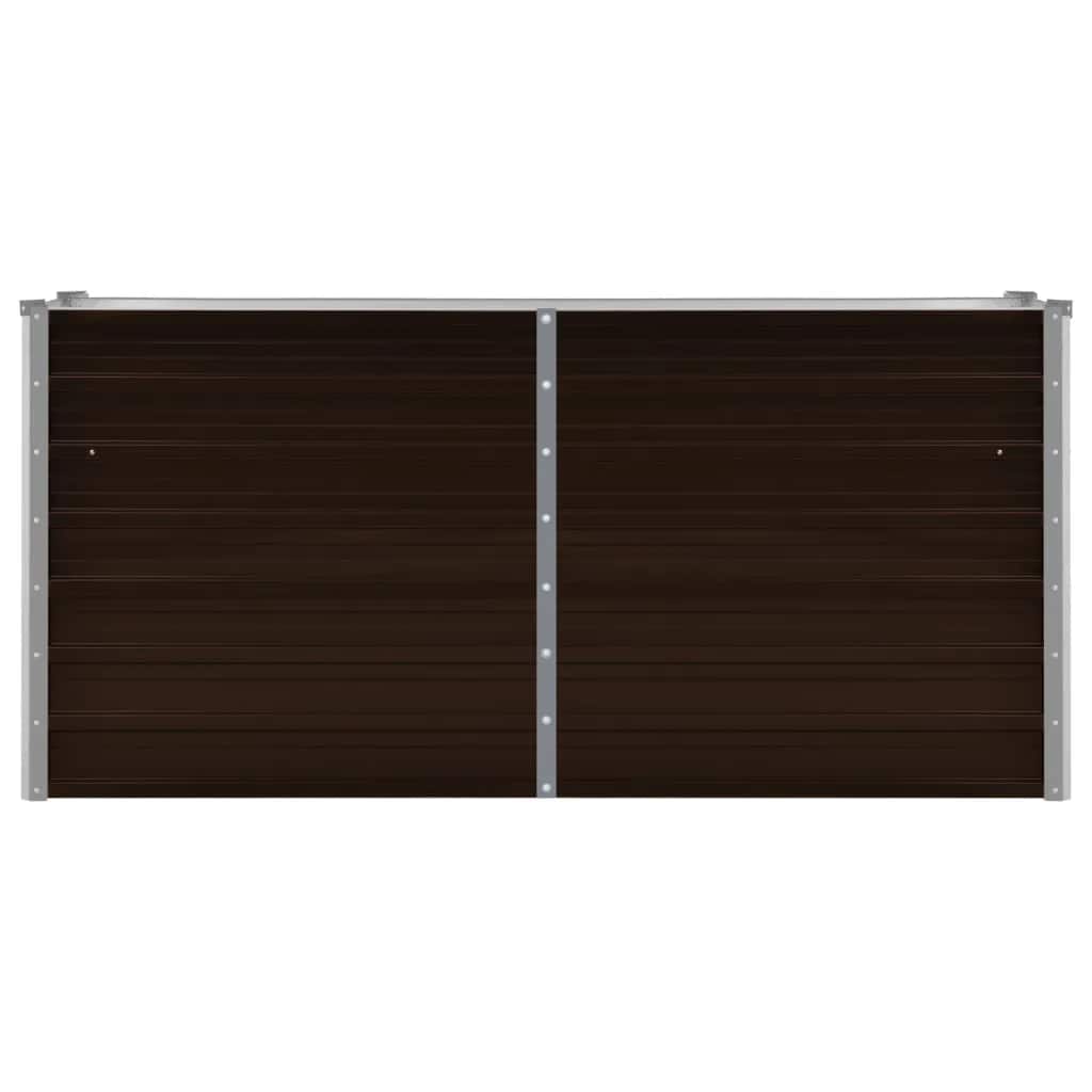 Garden Raised Bed Brown 160x40x77 cm Galvanised Steel