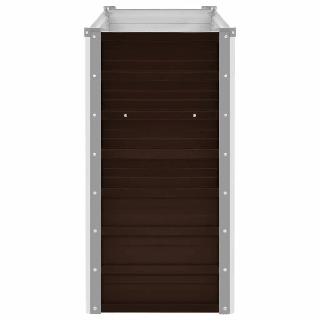 Garden Raised Bed Brown 160x40x77 cm Galvanised Steel