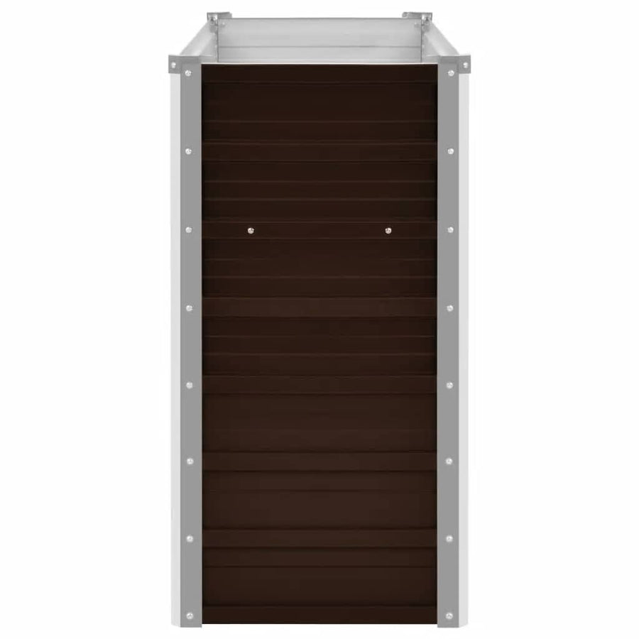 Garden Raised Bed Brown 160x40x77 cm Galvanised Steel
