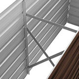 Garden Raised Bed Brown 160x40x77 cm Galvanised Steel - Close-Up Angle