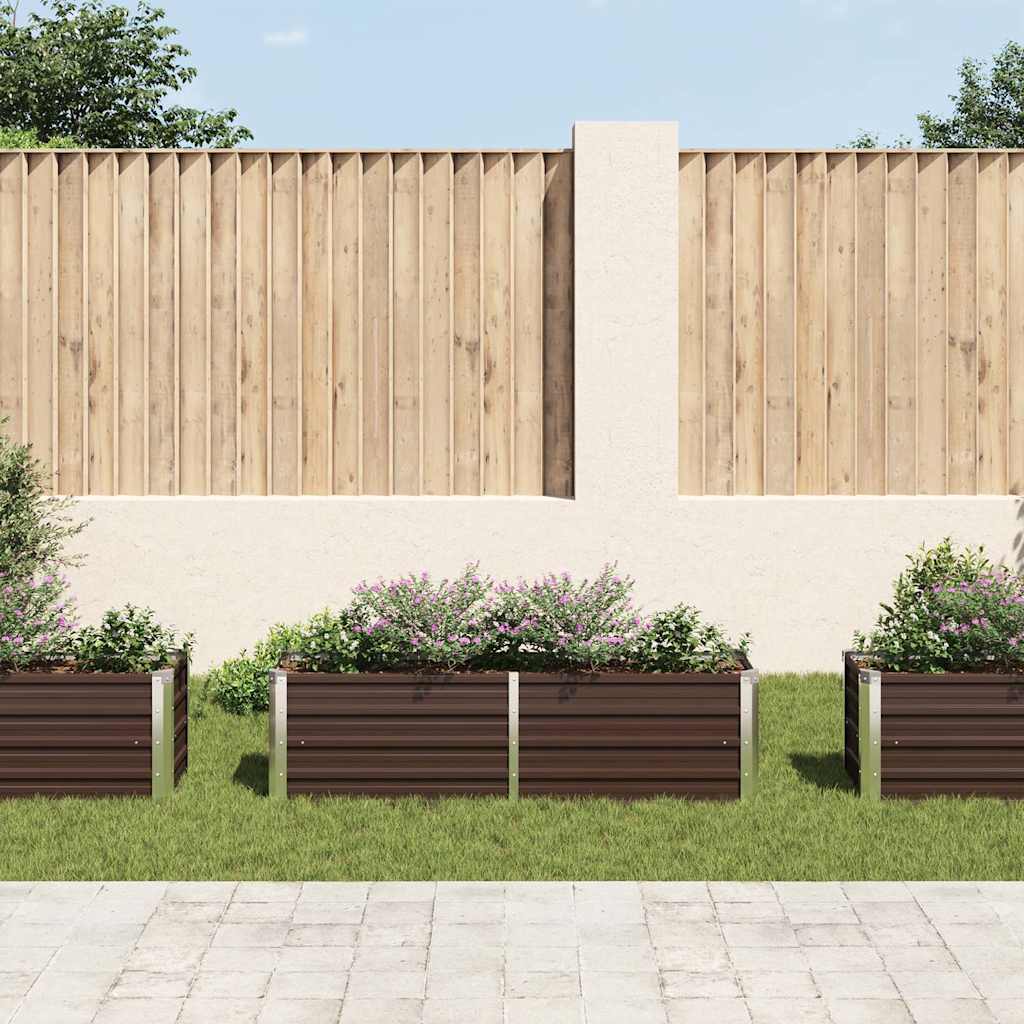 Garden Raised Bed Brown 160x40x45 cm Galvanised Steel
