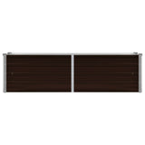 Garden Raised Bed Brown 160x40x45 cm Galvanised Steel - Top-Down View