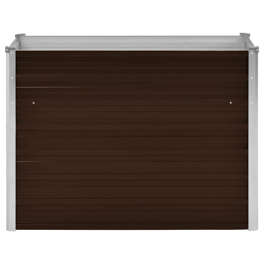 Garden Raised Bed Brown 100x40x77 cm Galvanised Steel
