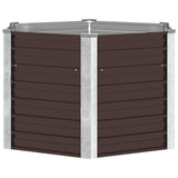 Garden Raised Bed Brown 129x129x77 cm Galvanised Steel