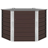 Garden Raised Bed Brown 129x129x77 cm Galvanised Steel - Front View