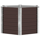 Garden Raised Bed Brown 129x129x77 cm Galvanised Steel