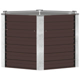 Garden Raised Bed Brown 129x129x77 cm Galvanised Steel