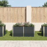 Raised Garden Bed Anthracite 160x80x77 cm Galvanised Steel