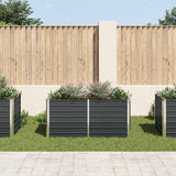 Raised Garden Bed Anthracite 160x80x77 cm Galvanised Steel - Side View