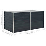 Raised Garden Bed Anthracite 160x80x77 cm Galvanised Steel