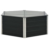 Raised Garden Bed Anthracite 129x129x45 cm Galvanised Steel