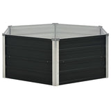 Raised Garden Bed Anthracite 129x129x45 cm Galvanised Steel - Side View
