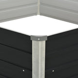 Raised Garden Bed Anthracite 129x129x45 cm Galvanised Steel - Top-Down View