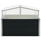 Greenhouse Anthracite 100x100x77 cm Galvanised Steel - Front View