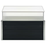 Greenhouse Anthracite 100x100x77 cm Galvanised Steel - Side View
