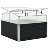 Greenhouse Anthracite 100x100x77 cm Galvanised Steel - Top-Down View