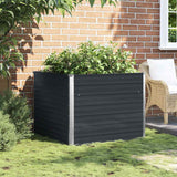 Raised Garden Bed Anthracite 100x100x77 cm Galvanised Steel - Side View