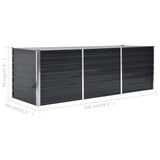 Garden Raised Bed Anthracite 240x80x77 cm Galvanised Steel - Low Angle