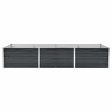 Garden Raised Bed Anthracite 240x80x45 cm Galvanised Steel - Top-Down View