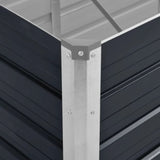 Garden Raised Bed Anthracite 240x80x45 cm Galvanised Steel - Close-Up Angle
