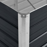 Garden Raised Bed Anthracite 320x80x77 cm Galvanised Steel - Close-Up Angle